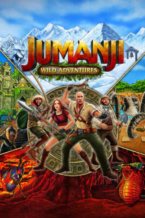 Jumanji Wild Adventures video game cover art tag