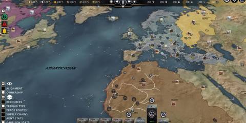 Kaiserpunk map over the North Atlantic