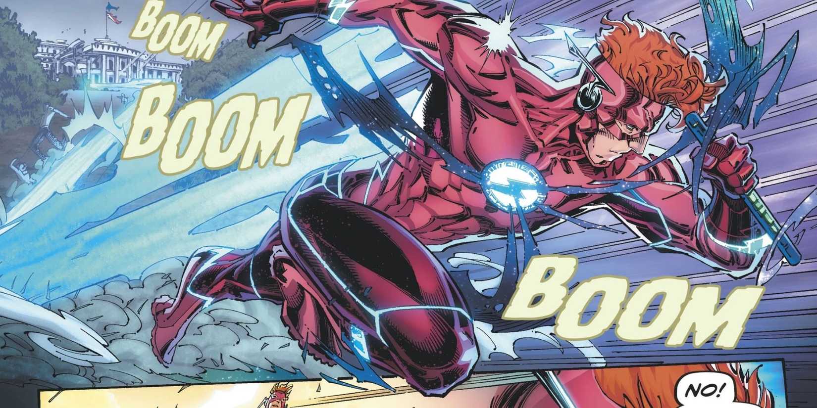 Kid Flash using his powers