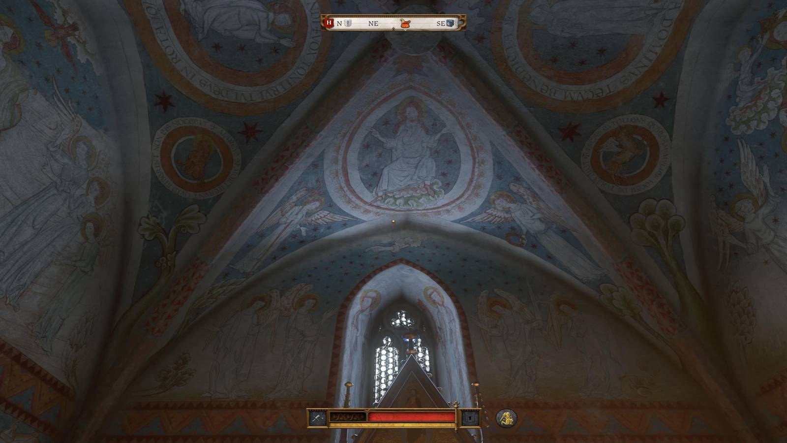 The Player Looking At The Mural For Winged Figures