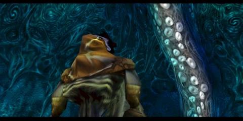 legacy of kain soul reaver raziel looks up at the elder god