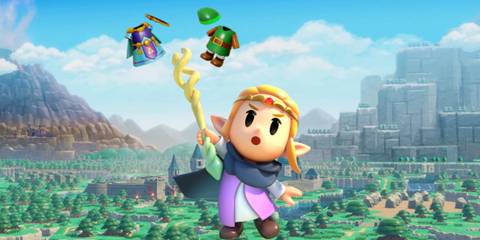 Zelda with the Blue Attire and Green Tunic from The Legend of Zelda; Echoes of Wisdom