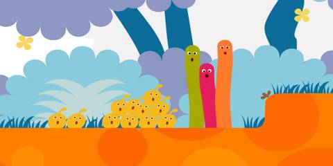 LocoRoco in smaller blobs singing in LocoRoco