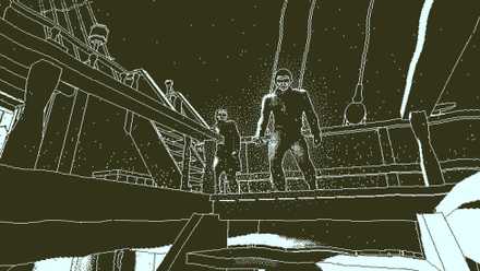 Looking at the two people standing on the boat in Return Of The Obra Din