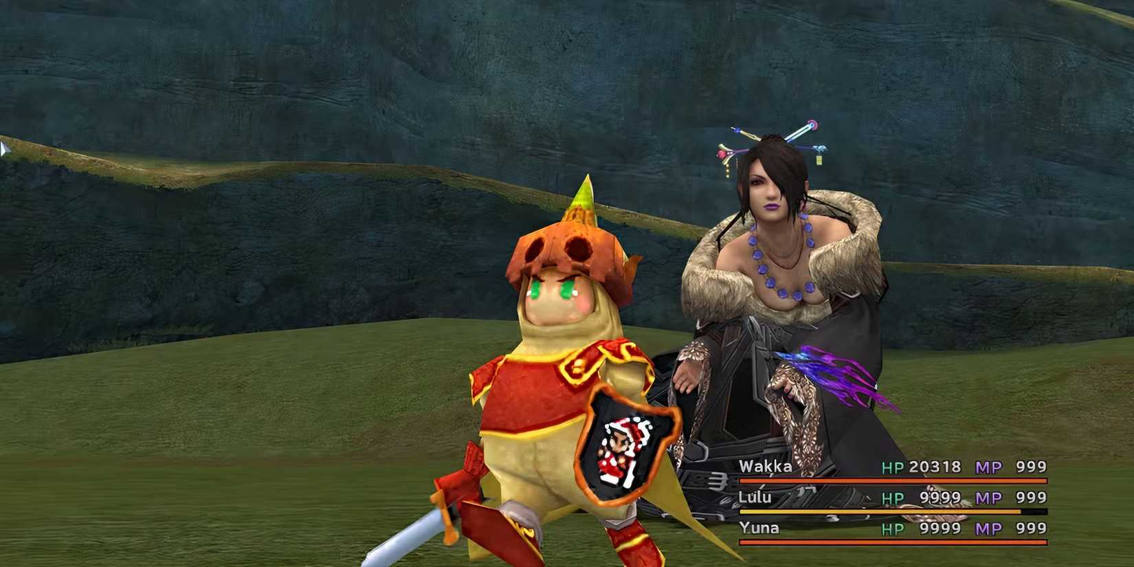 Lulu using the Onion Knight in Final Fantasy 10