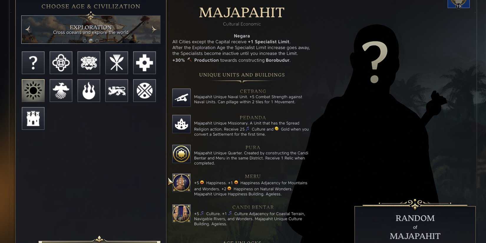 Majapahit Civilization in Civ 7