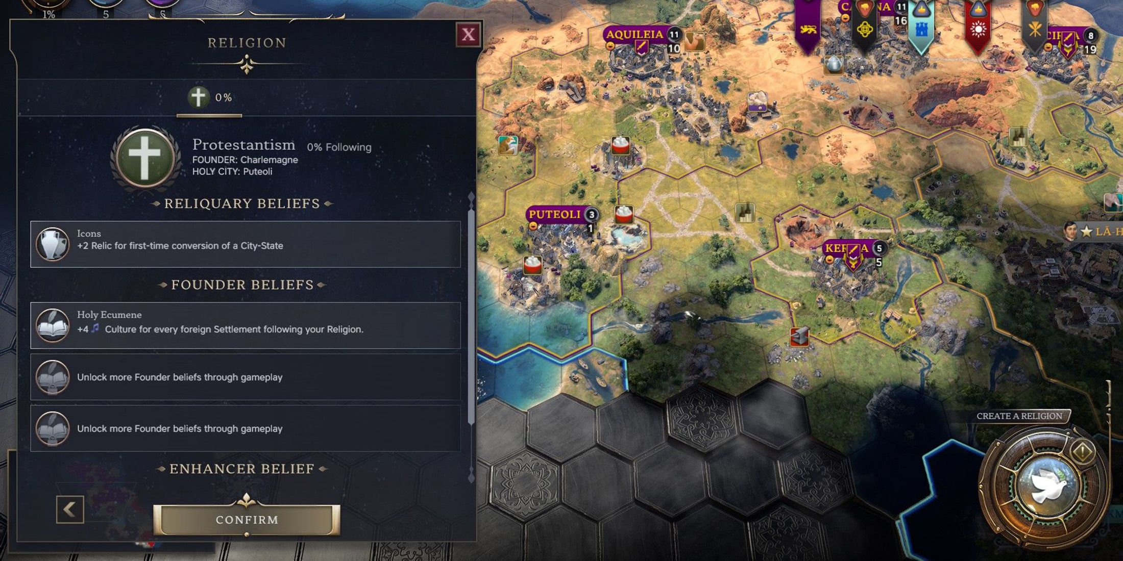 making a religion in civ 7