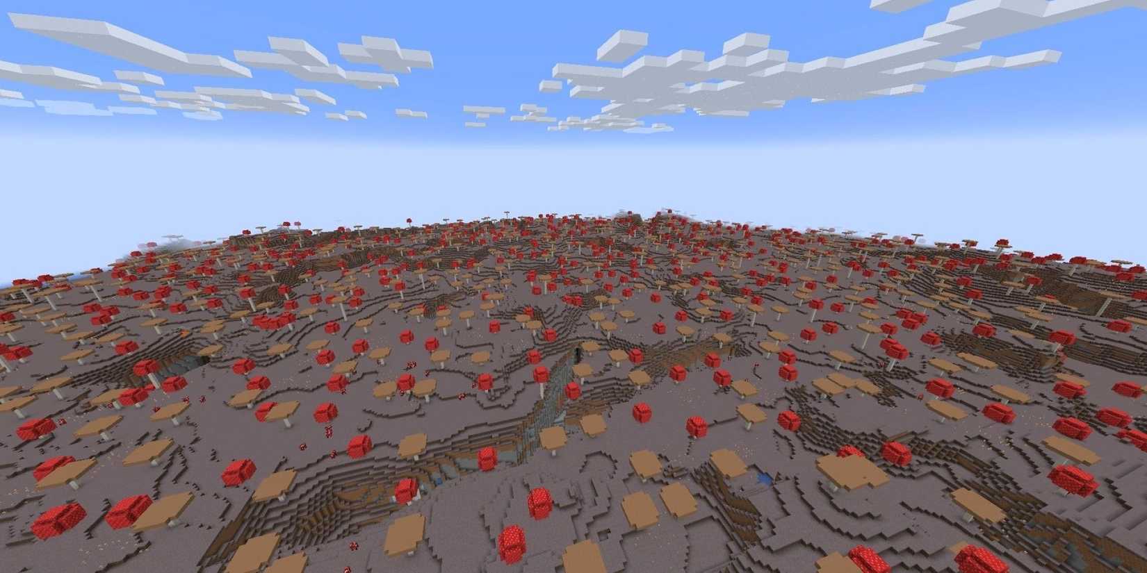 Massive mooshroom island in Minecraft