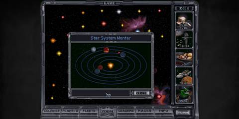 Master of Orion 2 Battle at Antares star system view