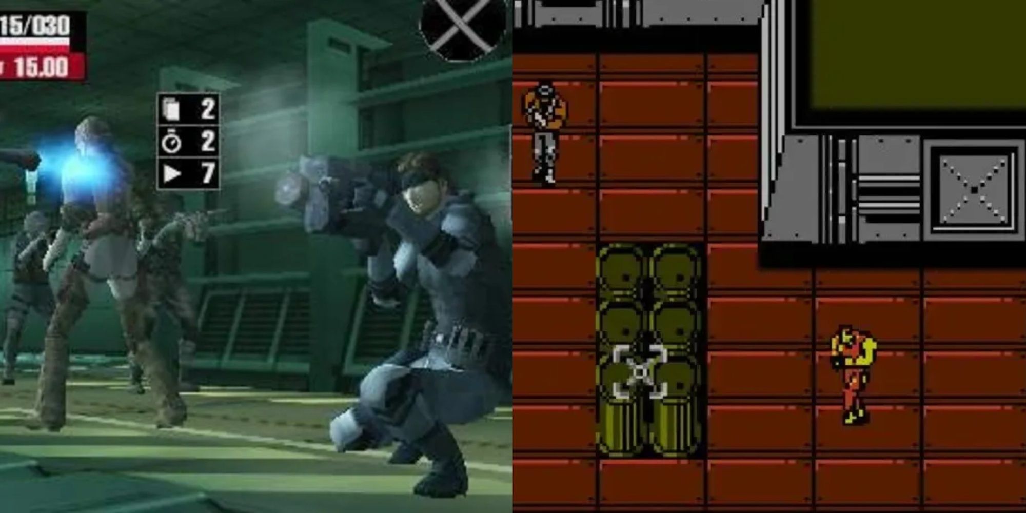 Metal Gear Acid and Snake's revenge split image-1