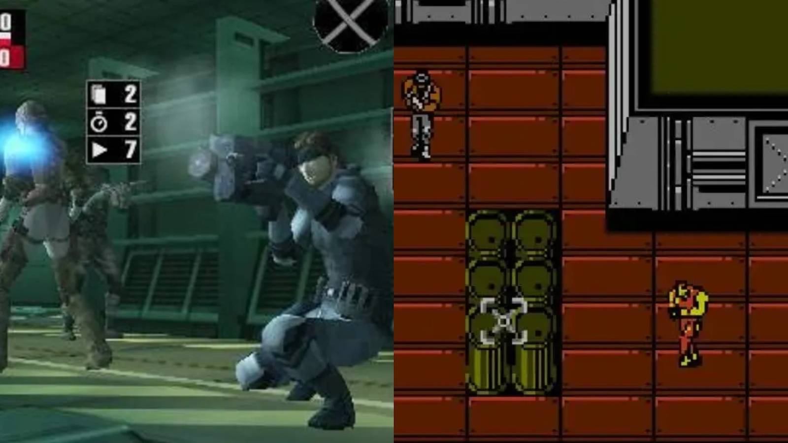 Metal Gear Acid and Snake's revenge split image-1
