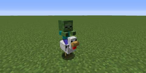 Chicken jockey with baby zombie 