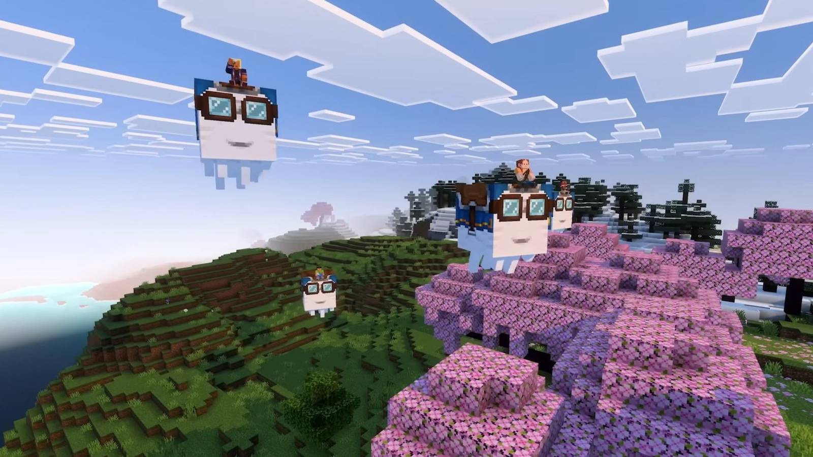 Minecraft Happy Ghast and Ghastling LEGO designs