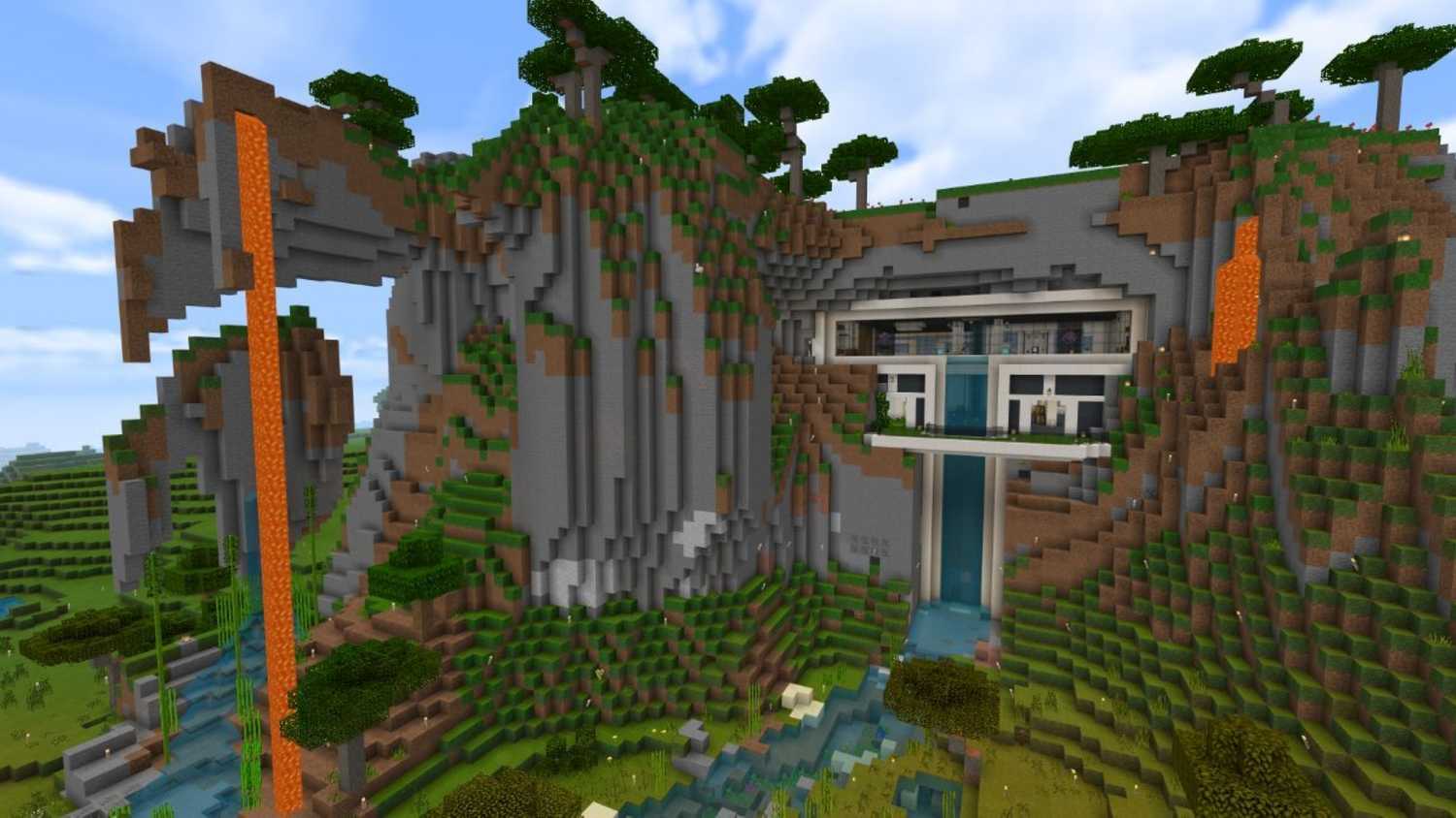 現代風の山並み 現代的な山脈の風景