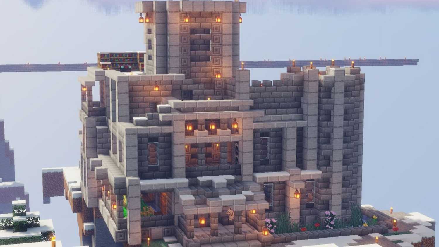 山岳の要塞 山岳にそびえる城の風景