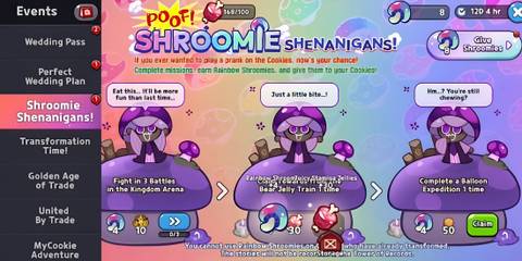 all missions and rewards of shroomie shenanigans event in cookie run kingdom