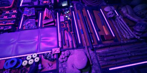 10 Best Survival Games of the 2020s Backpack laid out under UV light