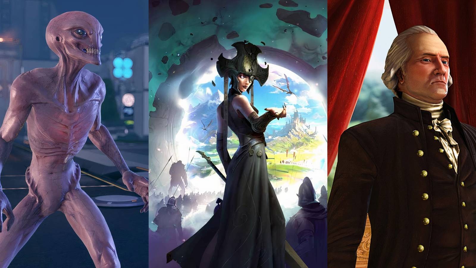 Feature image depicting XCOM 2, Age of Wonders 4, and Civilization 5