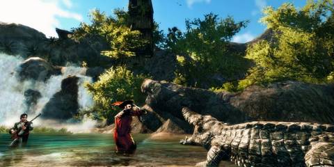 Fighting a crocodile in Risen 2