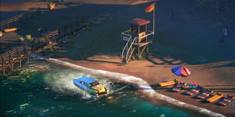 steam screenshot, truck driving through shore