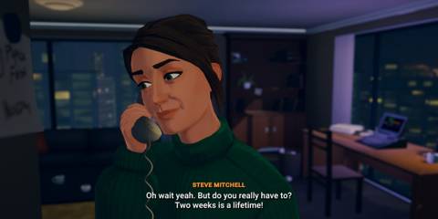 steam screenshot, Meredith talking on the phone