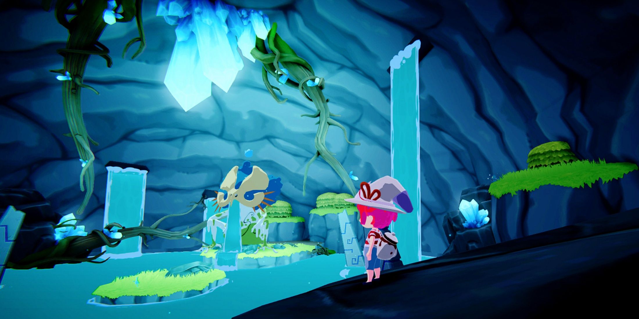 steam screenshot, Mika standing in a cave