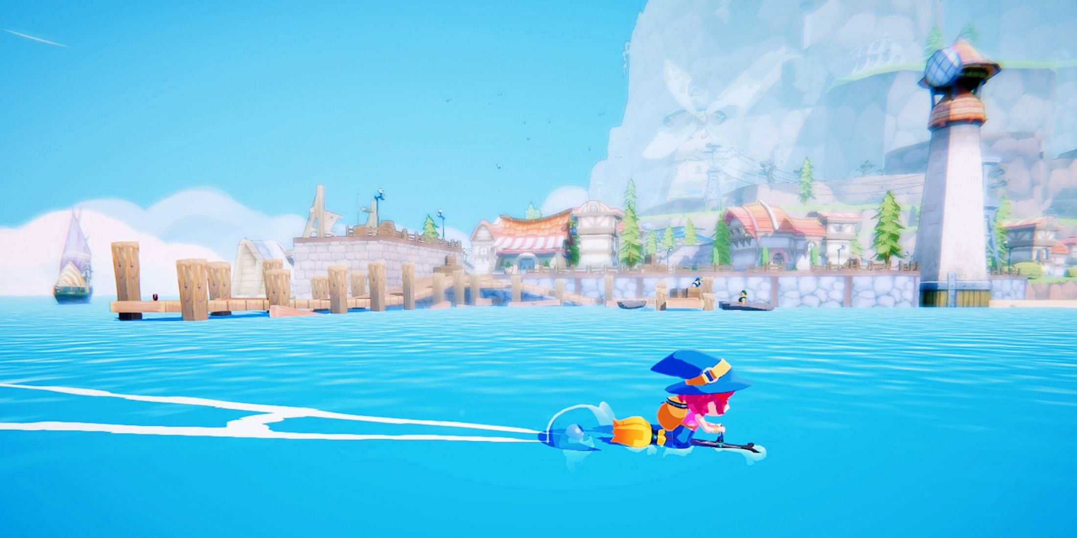 steam screenshot, Mika flying over the ocean