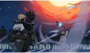 Mushoku Tensei: Jobless Reincarnation Rudeus Greyrat casting a spell to fight snow bears