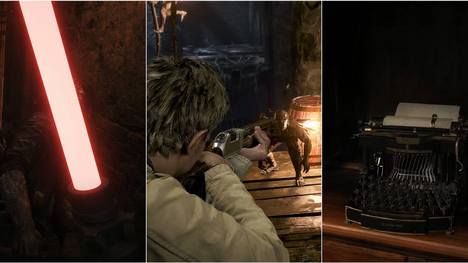 Ethan, lightsaber, tyepwriter