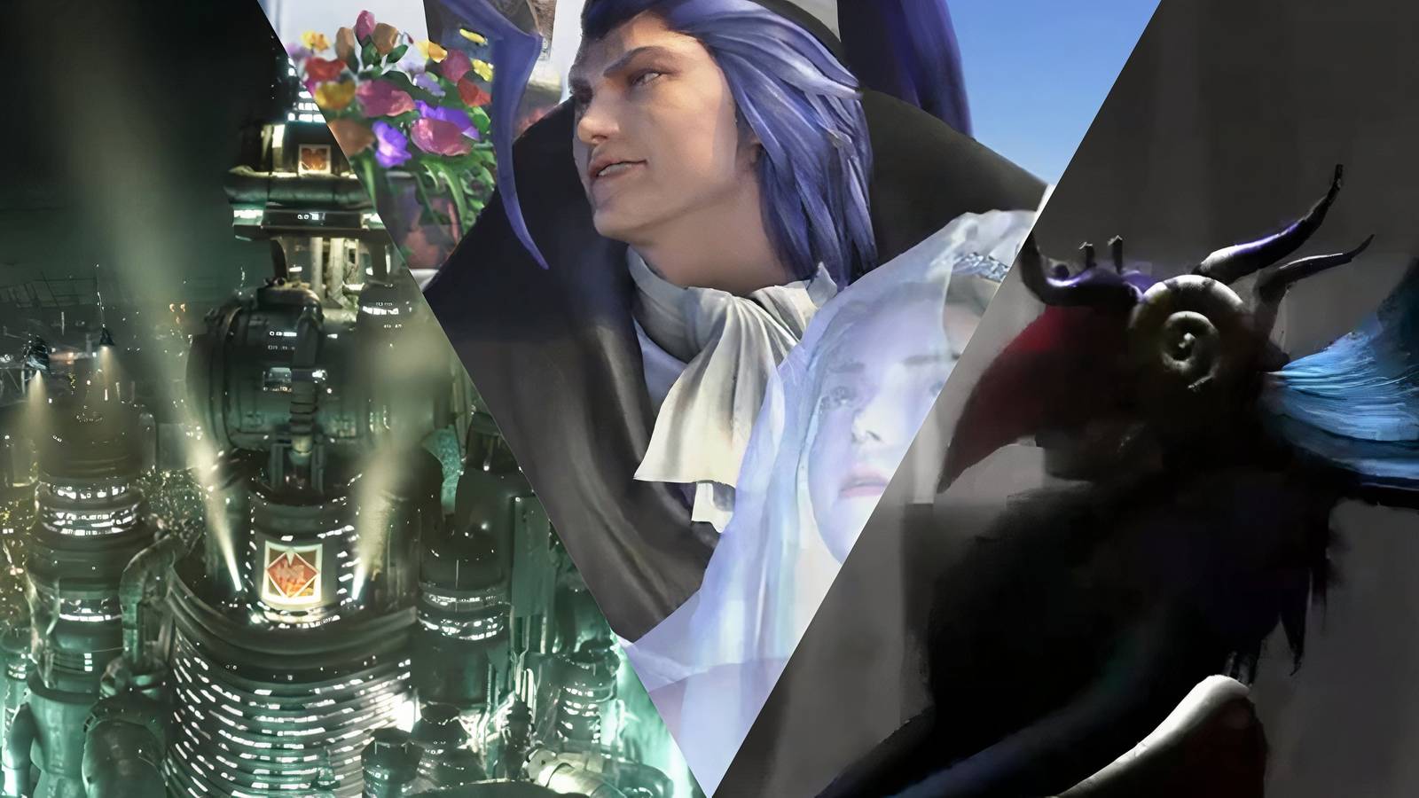 collage of 3 antagonistic forces from final fantasy