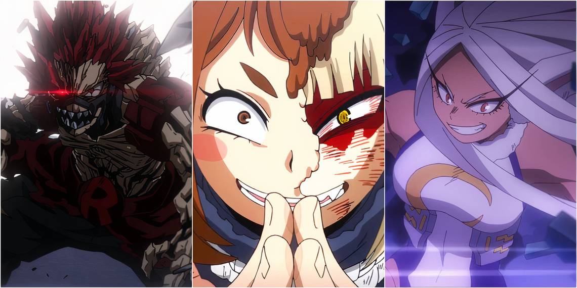 Colagem de personagens de My Hero Academia