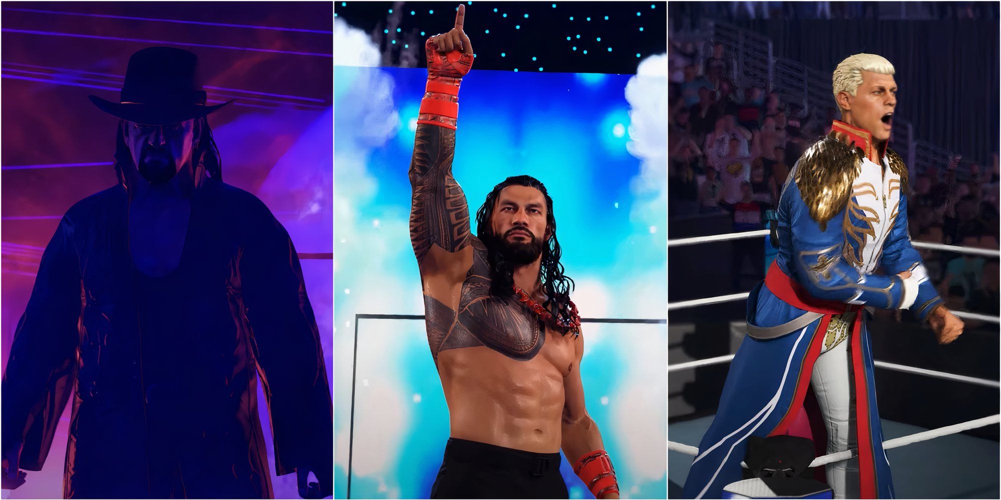 Undertaker, Roman Reigns, Cody Rhodes  WWE 2K25: Highest rated Male Wrestlers