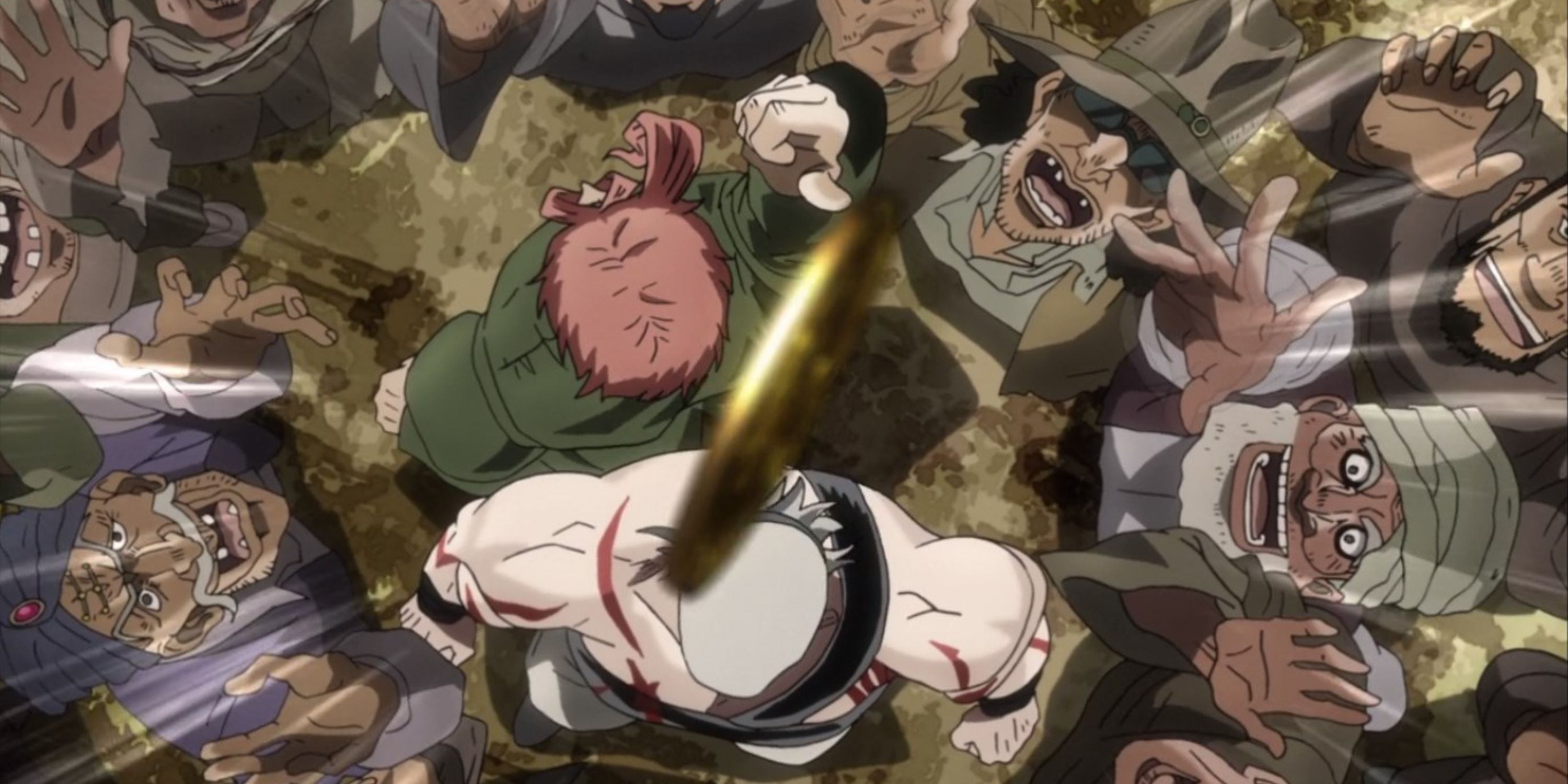Jean Pierre Polnareff & Noriaki Kakyoin against J. Geil in jojos bizarre adventure Stardust Crusaders