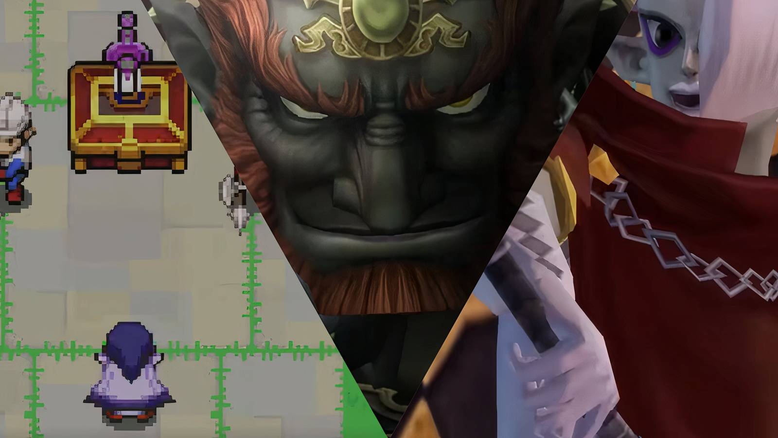 collage of 3 zelda bosses