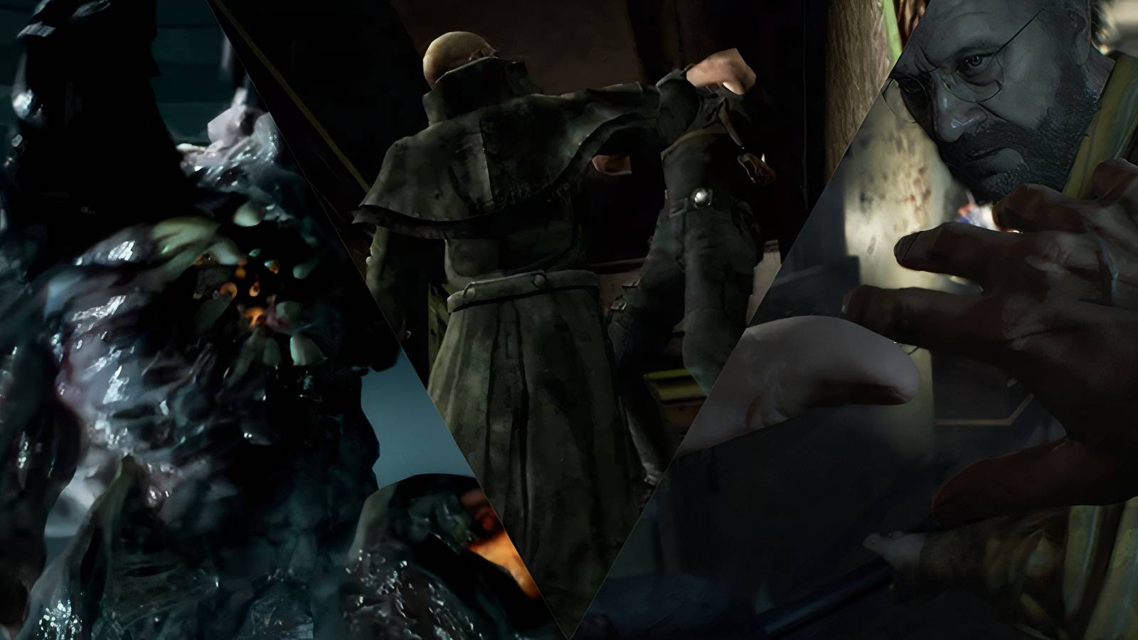 collage of 3 resident evil bosses