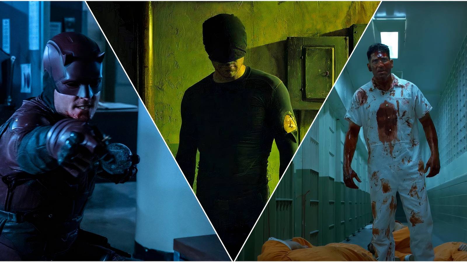 A collage image featuring Bullseye, Daredevil, and The Punisher