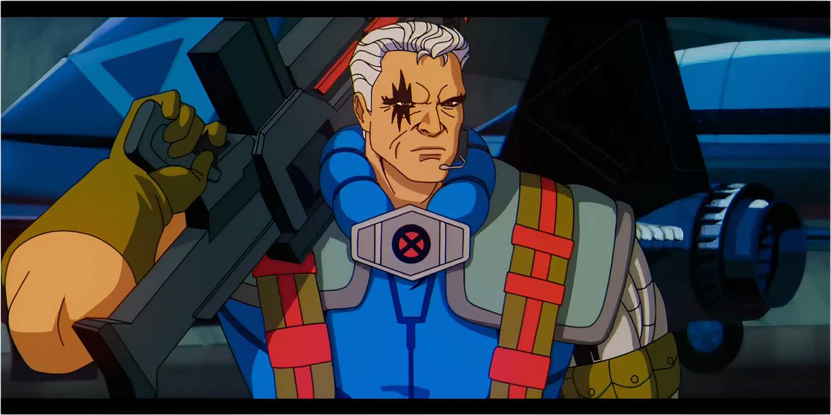 Cable holding his gun on his shoulder in X-Men '97