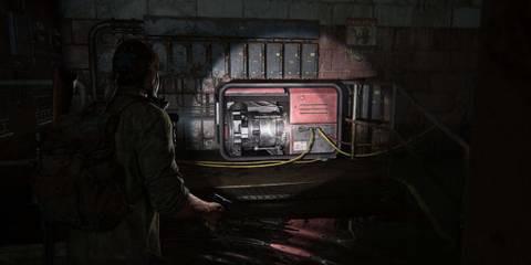 Joel looking at basement generator