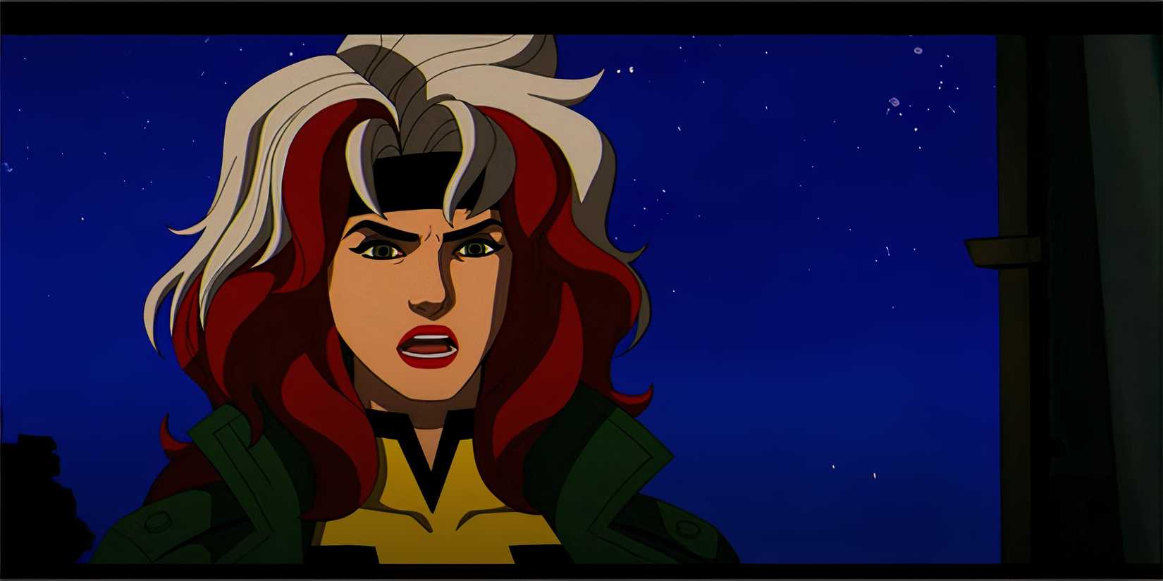 Rogue looking serious at night in X-Men '97