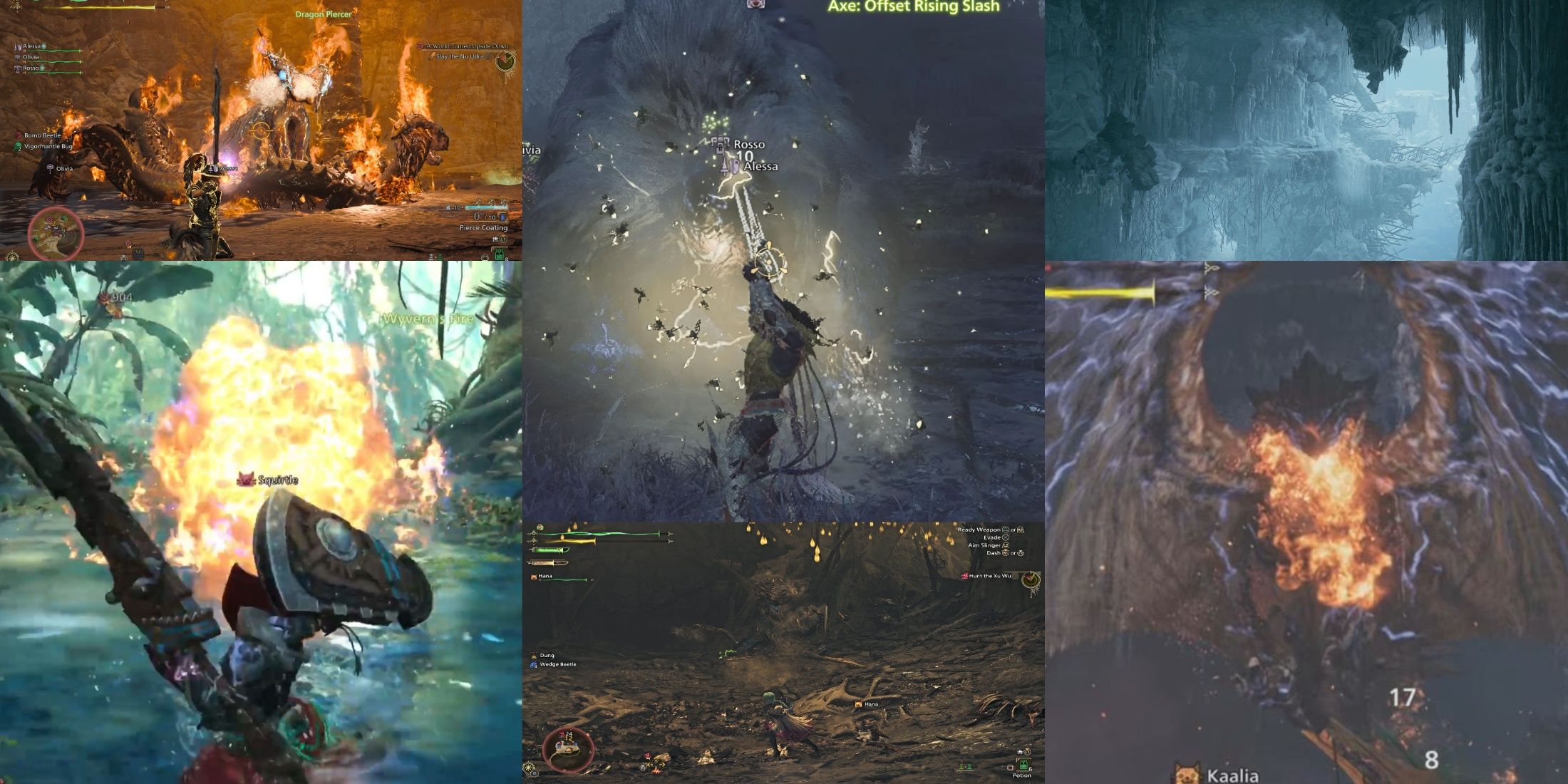 Monster Hunter Wilds elemental damage types ranked mixed gameplay collage