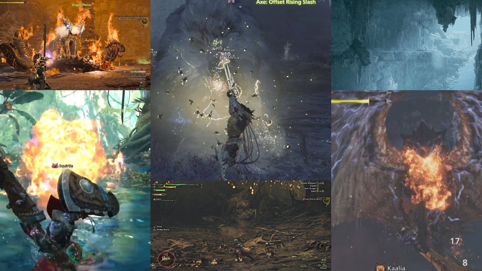 Monster Hunter Wilds elemental damage types ranked mixed gameplay collage