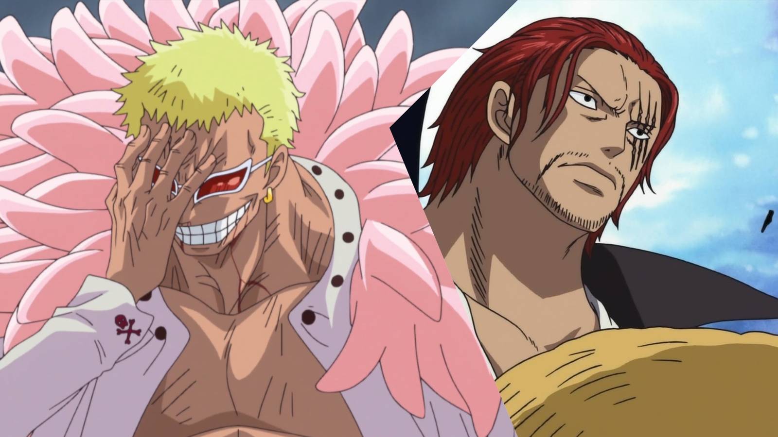 Donquixote Doflamingo and Shanks, two exiles from World Noble families