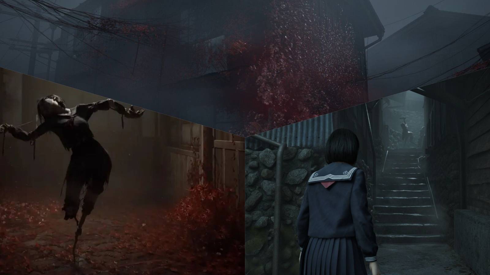 3 Way Split Image SIlent Hill F, Eemy, Otherworld, Hinako In Alley
