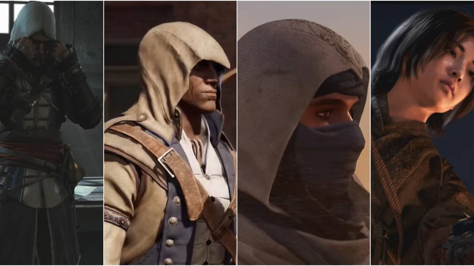 edward, connor, basim, naoe