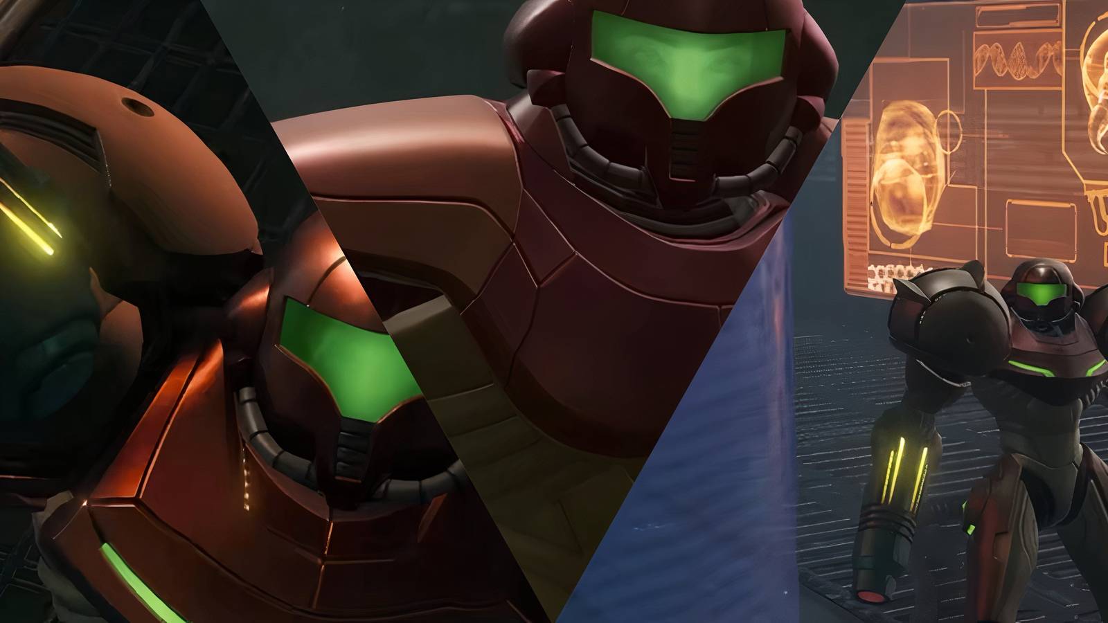 collage of samus in metroid prime