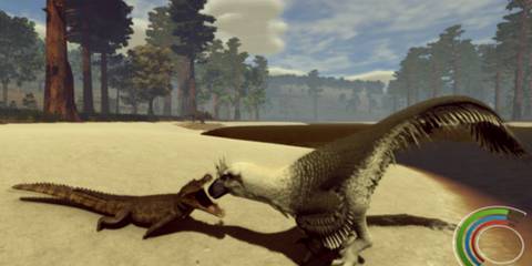 Saurian - aligator attacking dino