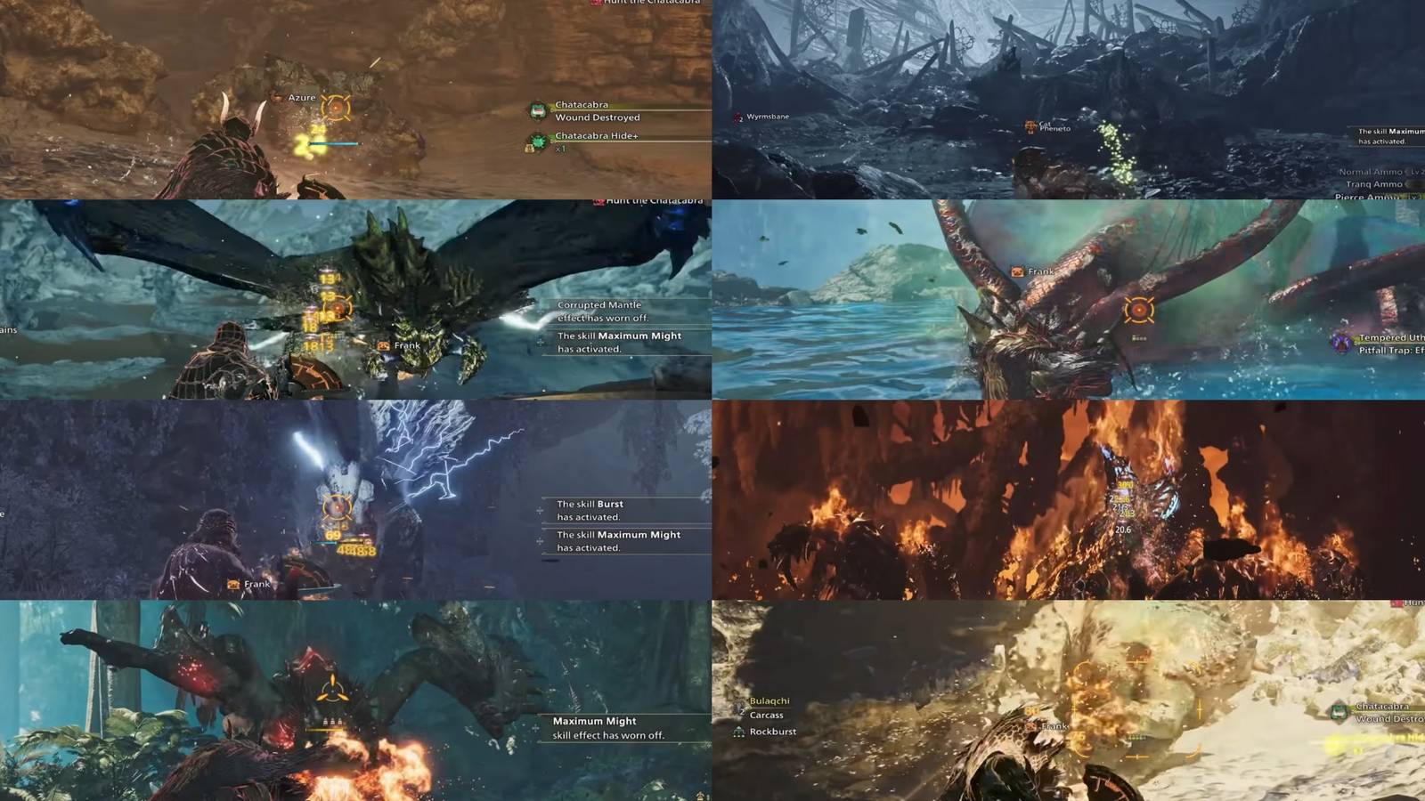 Monster Hunter Wilds craftable ammo types mixed gameplay collage