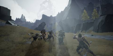 Ashen steam screenshot, player fighting multiple enemies