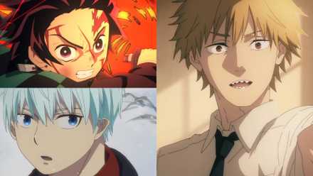 Demon Slayer, Blue Exorcist, Chainsaw Man cover images