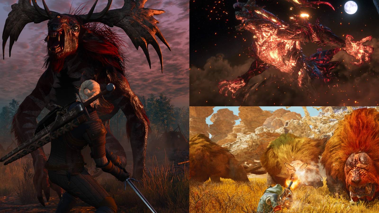 The Witcher 3: Wild Hunt & Final Fantasy 16 & Monster Hunter Wilds